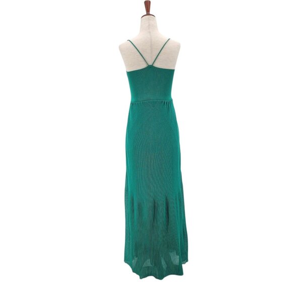 Sandro Paris Womens 6 - 38 Dress Roxana Maxi Scalloped Green Knit Cocktail Party - Picture 5 of 12